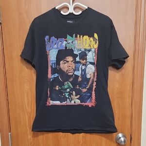 Black Graphic T-Shirt with Colorful Print